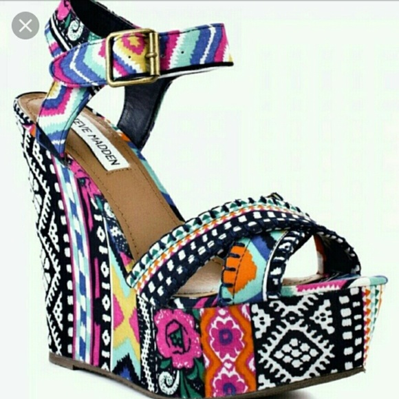 steve madden colorful wedges